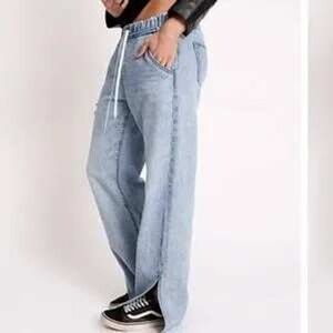 Free People‎ One Teaspoon Road House Drawstring Waist Split Hem Jeans Size XXL